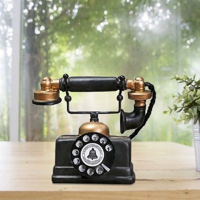 Retro Resin Artificial Telephone Model Vintage Style Home