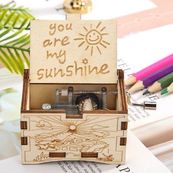Retro Wooden Music Boxes You Are My Sunshine Birch Plywood