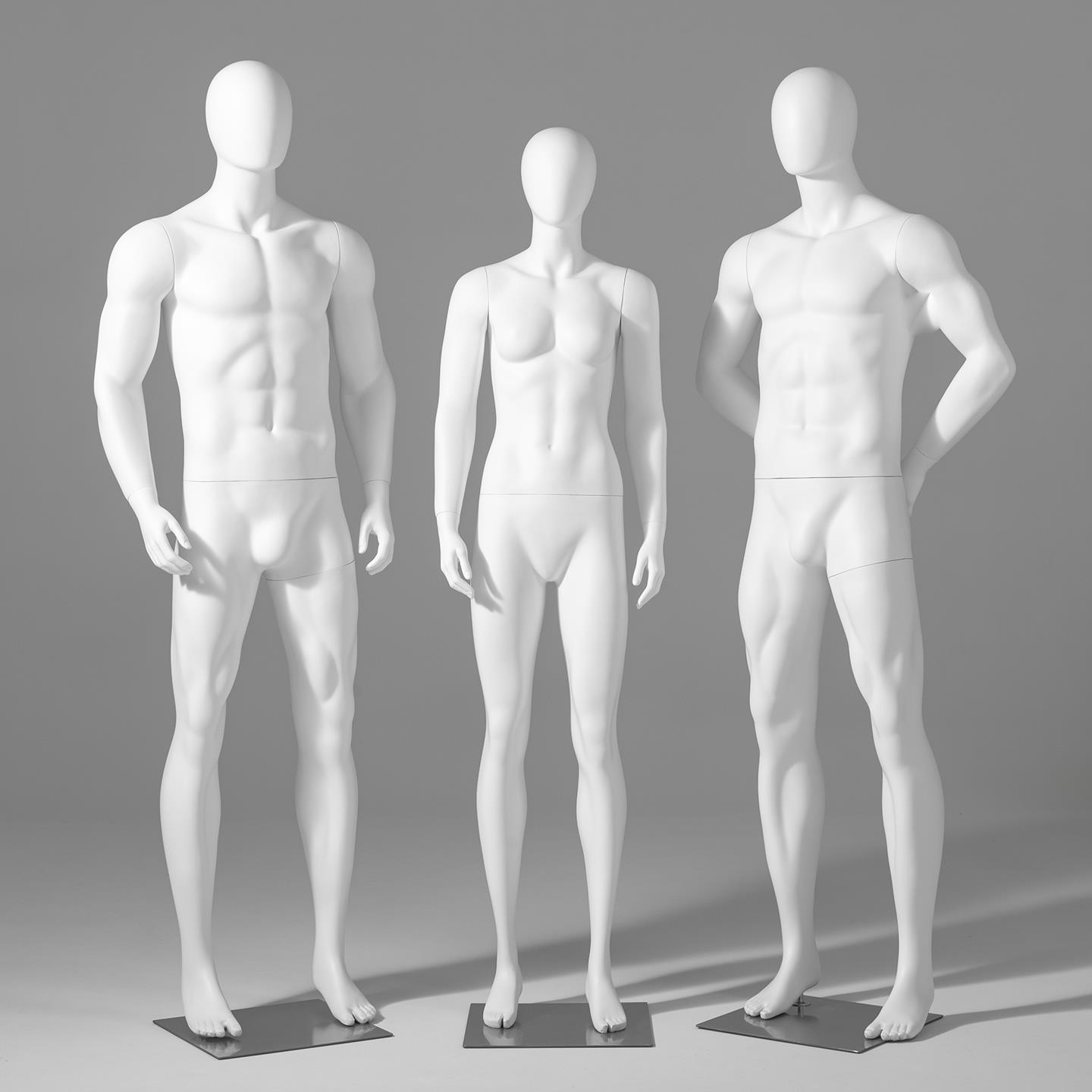 哑白肌肉运动模特道具男女全身组合服装模特架跑步奔跑展示架假人