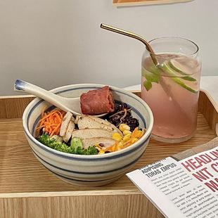 拉面碗商用家用沙拉碗甜品碗 日式 大号陶瓷创意味千面碗一人食1只