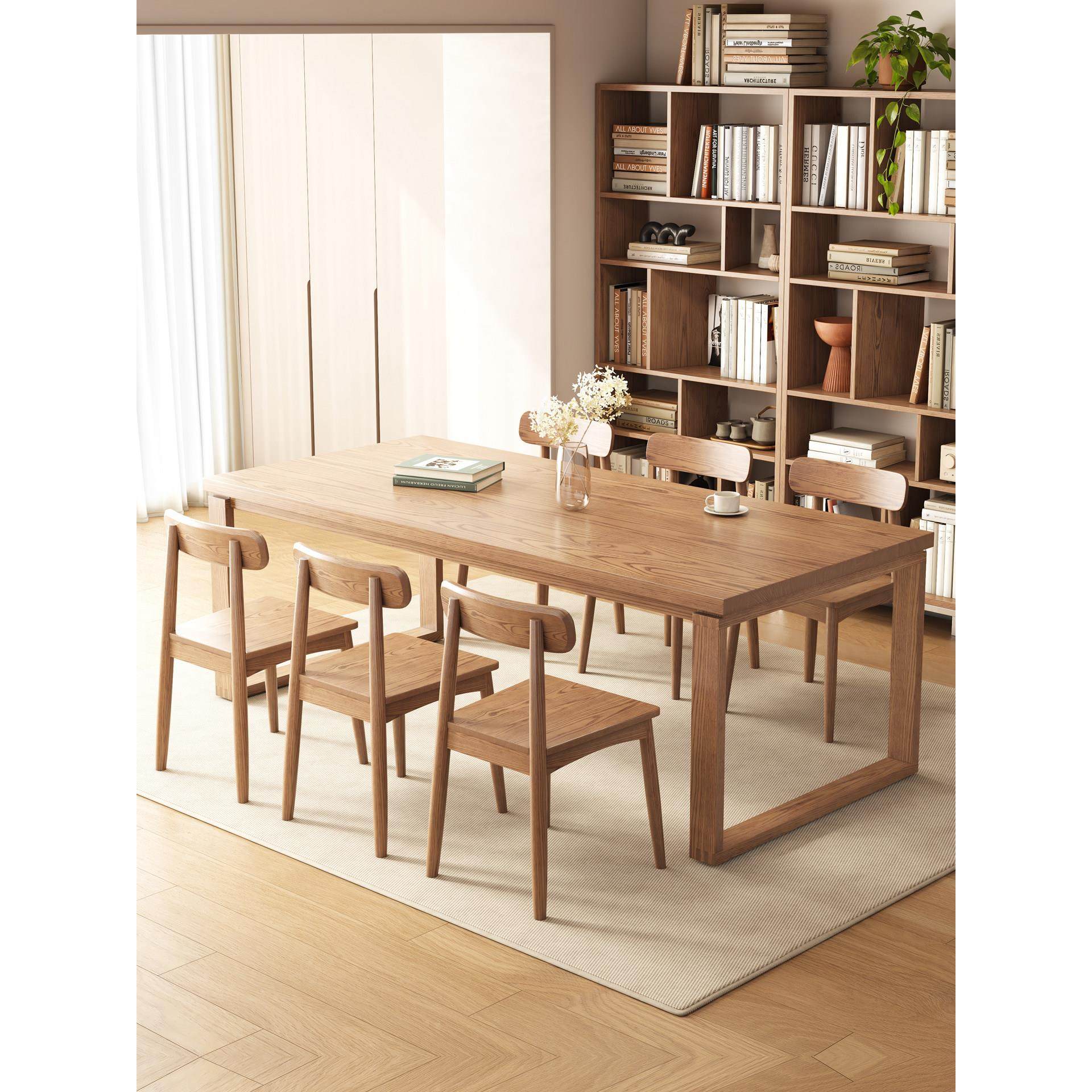 莫比恩餐桌北欧全实木家用长方形白蜡木原木大板桌去客厅化大书桌,住宅家具,实木餐桌,淘宝优惠券,粉丝福利购,淘宝优惠卷