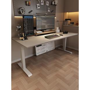 电动升降桌台式 L00 电脑桌工作台站立式 办公桌家用简约书桌电竞桌