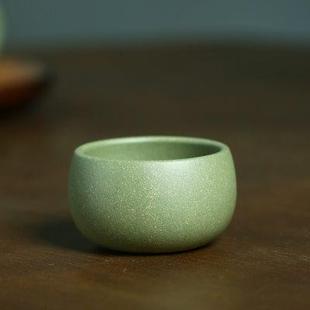 宜兴紫砂品茗杯豆青砂主人杯小茶杯单杯陶瓷茶盏茶碗功夫茶具套装