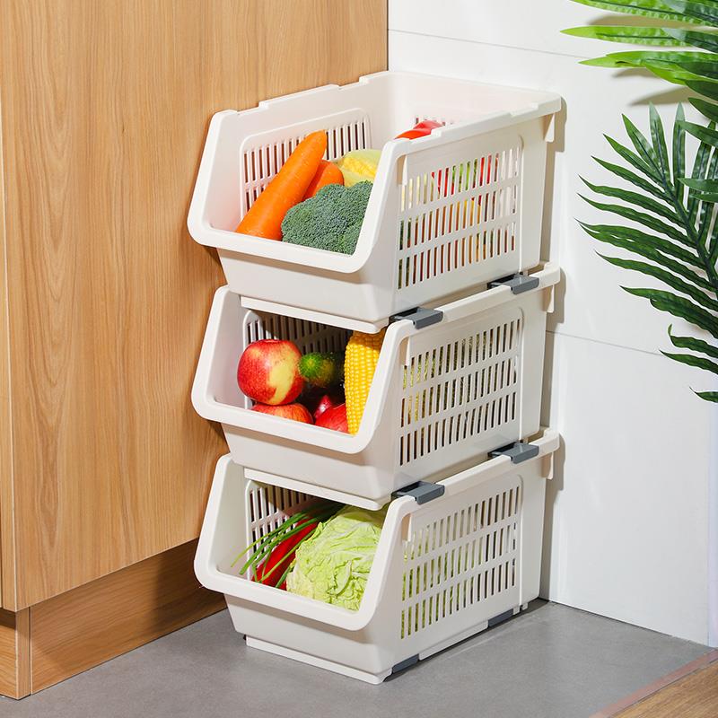 日本厨房置物架多层可叠加水果蔬菜收纳筐夹缝收纳储物架抽拉篮