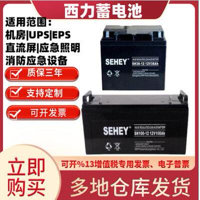 SEHEY西力蓄电池SH40-12V7A12A17A20A24A38A40A55A65A100AH直流屏