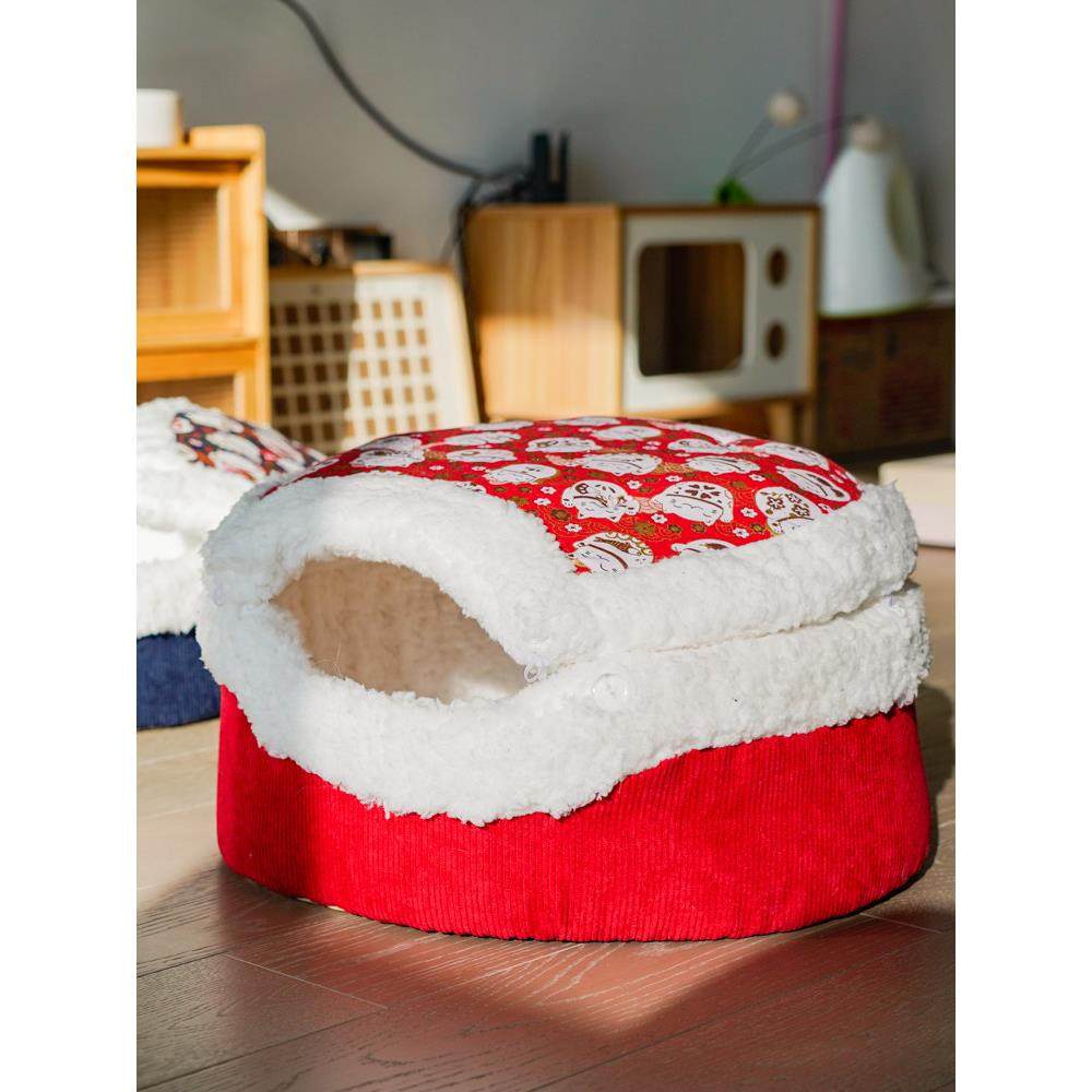 招财猫保暖猫窝封闭式冬款铜锣烧狗窝新年圣诞超级大猫窝秋冬季,宠物/宠物食品及用品,猫窝/屋/帐篷/沙发,淘宝优惠券,粉丝福利购,淘宝优惠卷