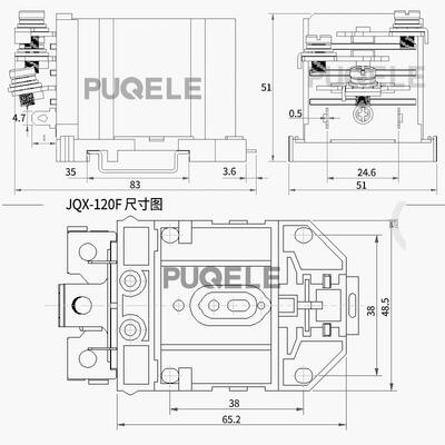 PUQELE JQX-120F/1Z大电流大功率继电器120A100A24V