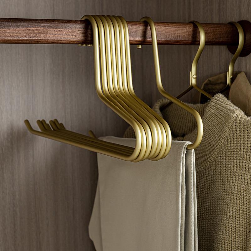太空铝鹅型衣架高档开口轻奢挂衣架挂裤子衣架晾晒衣裤无痕晒衣架