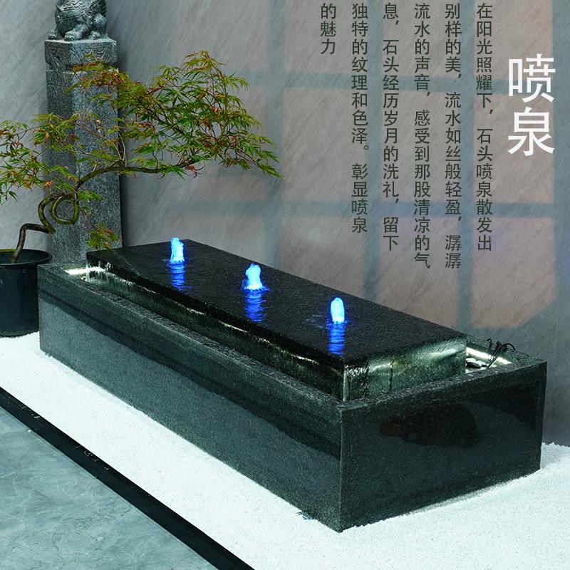 石头水钵流水摆件落地庭院循环水造景定制景观墙阳台鱼池水景喷泉