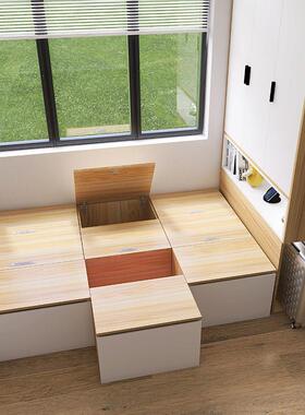 榻榻米拼接床箱一米木箱组合床小户型收纳卧室飘窗衔接床衣柜一体