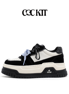 COCKTT休闲鞋春季新款厚底增高潮流百搭美式复古运动面包板鞋子女