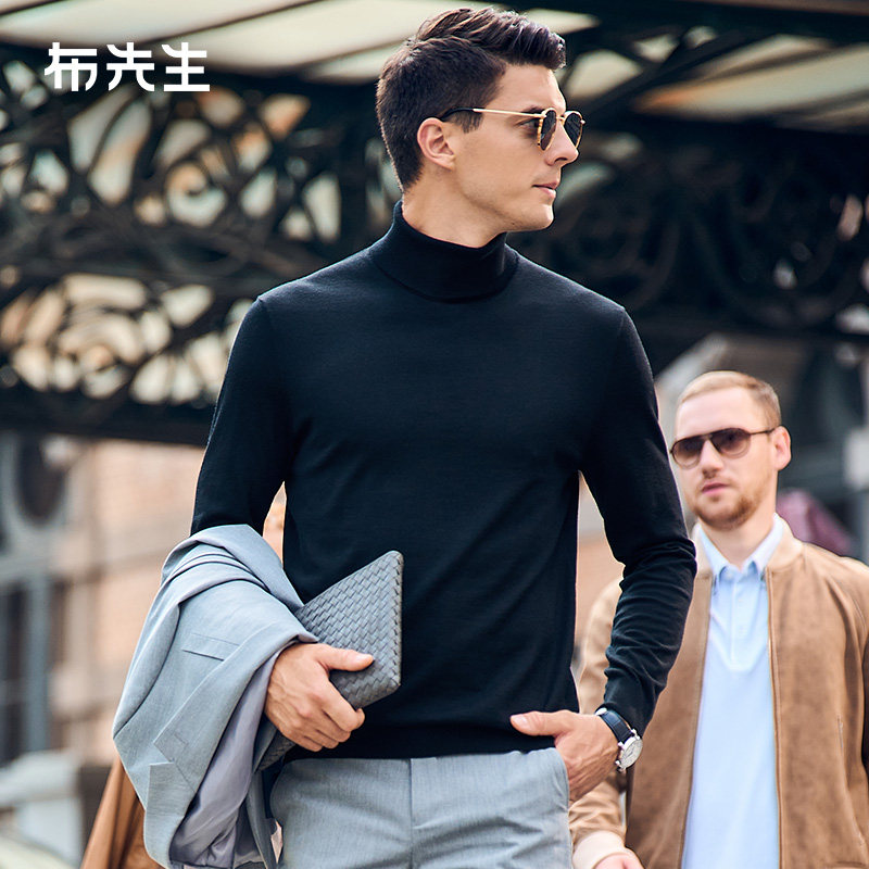 布先生轻奢高领长袖毛T男可机洗不扎人100%绵羊毛时尚简约BT11986,男装,针织衫/毛衣,淘宝优惠券,粉丝福利购,淘宝优惠卷