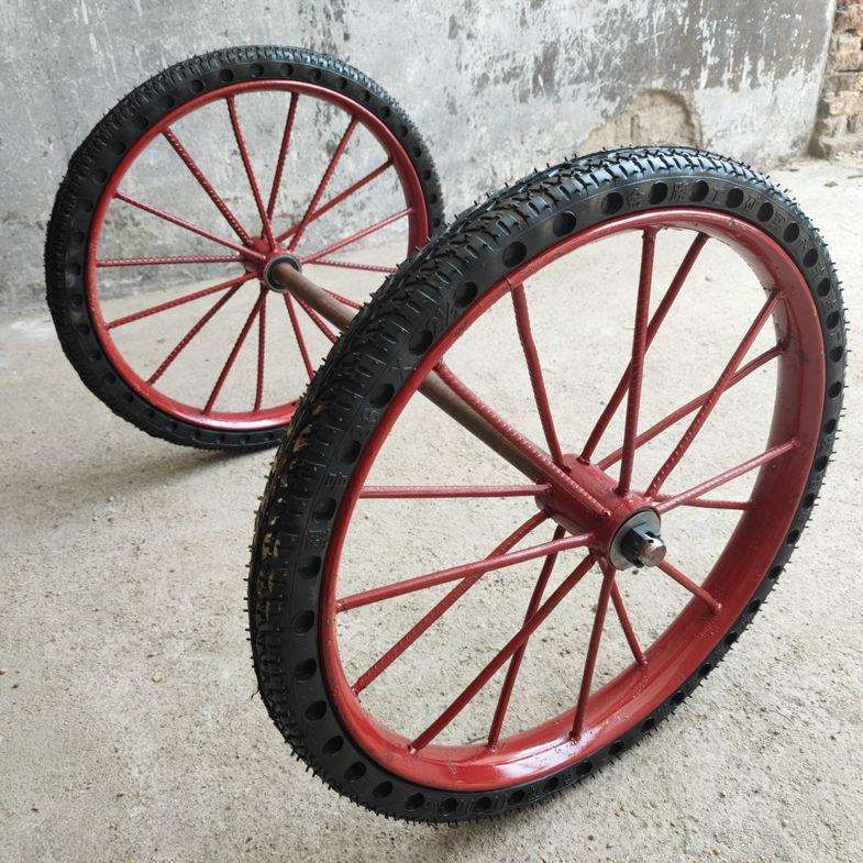 车板车工地建筑翻斗车实心轮斗车轮胎劳动型载重轮子手推环卫加厚