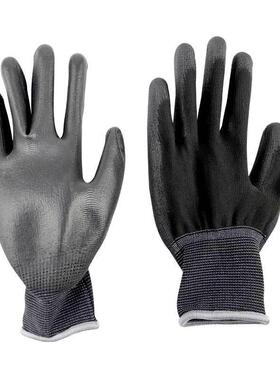 汉盾 HD-GP5013-1 黑色13针涤纶PU涂层掌浸耐磨工作手套 10付/打