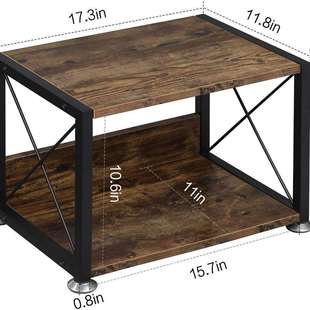 台式打印机支架带 2 层木质储物架+Store the printer stand收纳