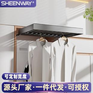 架伸缩多功能家用衣柜间裤 阻尼西裤 抽架柜内推拉挂架拉篮工厂