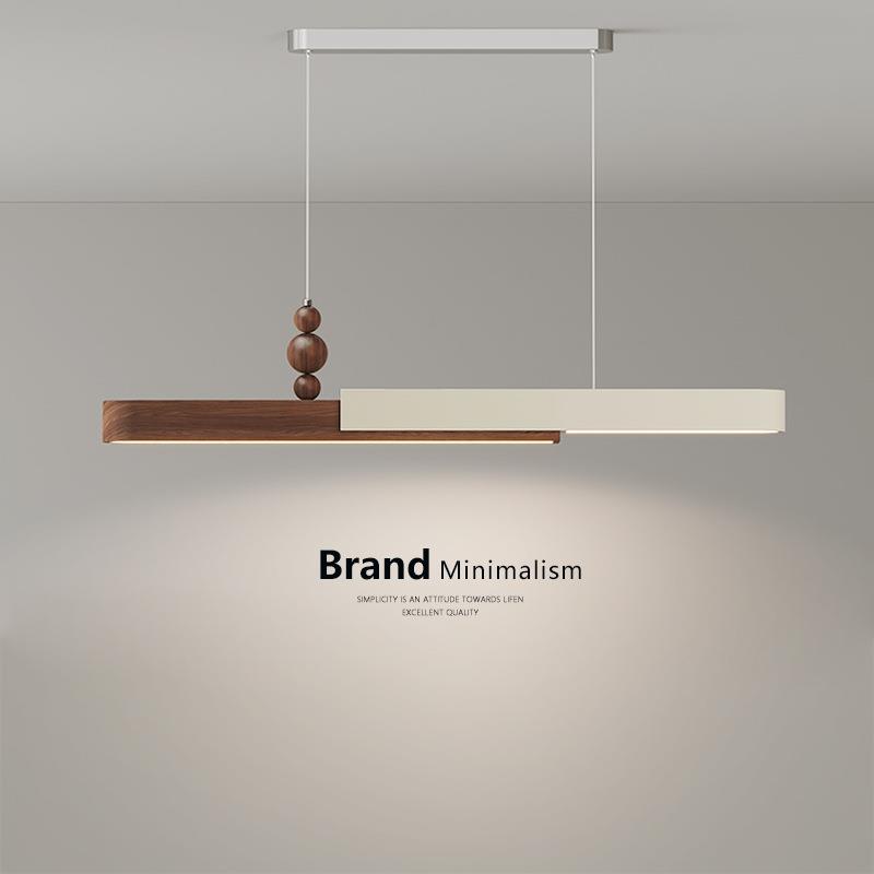 法式奶油风餐厅吊灯中古餐桌吧台灯全光谱护眼创意极简一字长条灯