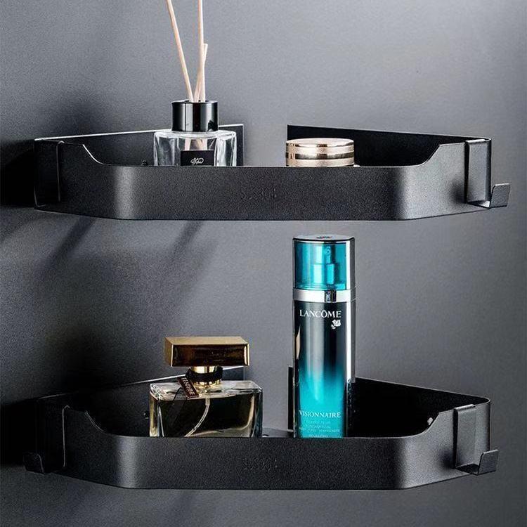 304不锈钢免打孔墙角收纳架壁挂式墙上三角卫生间浴室厕所置物架