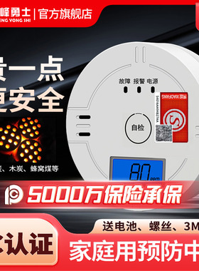 一氧化碳报警器检测仪电池款家用室内防co中毒厨房煤烟煤气体泄漏