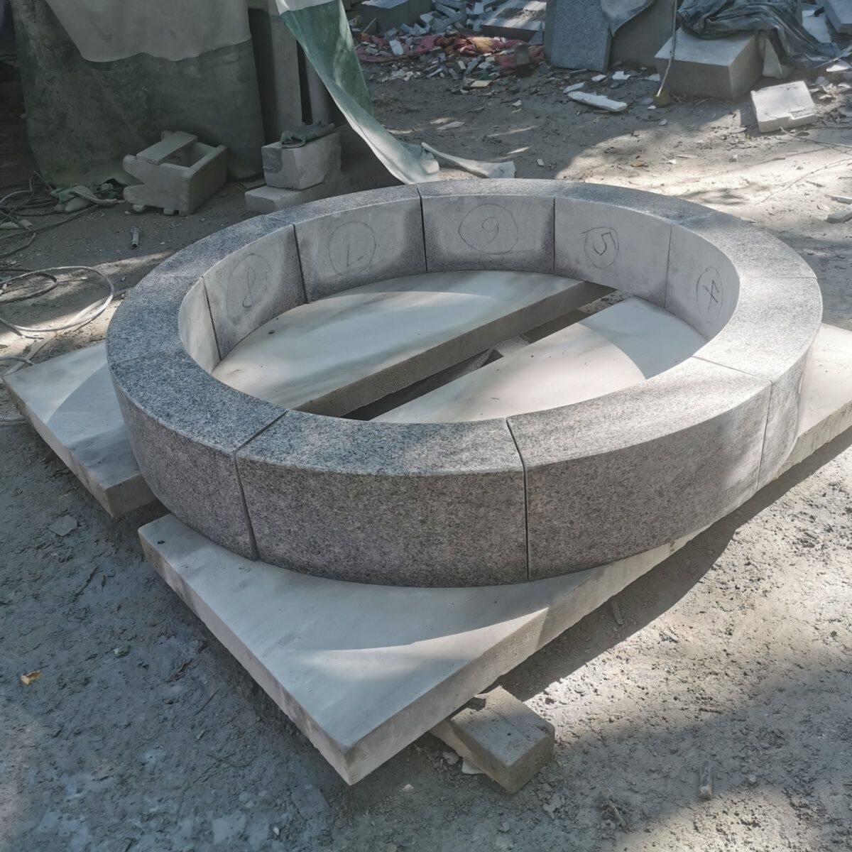 花岗岩圆形树围石大理石树池石方形树坑石市政绿化围边石弯道石