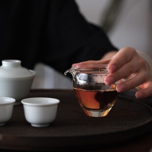 日式手工今井美智飞鸟同款玻璃公道杯耐高温透明大小容量分茶器