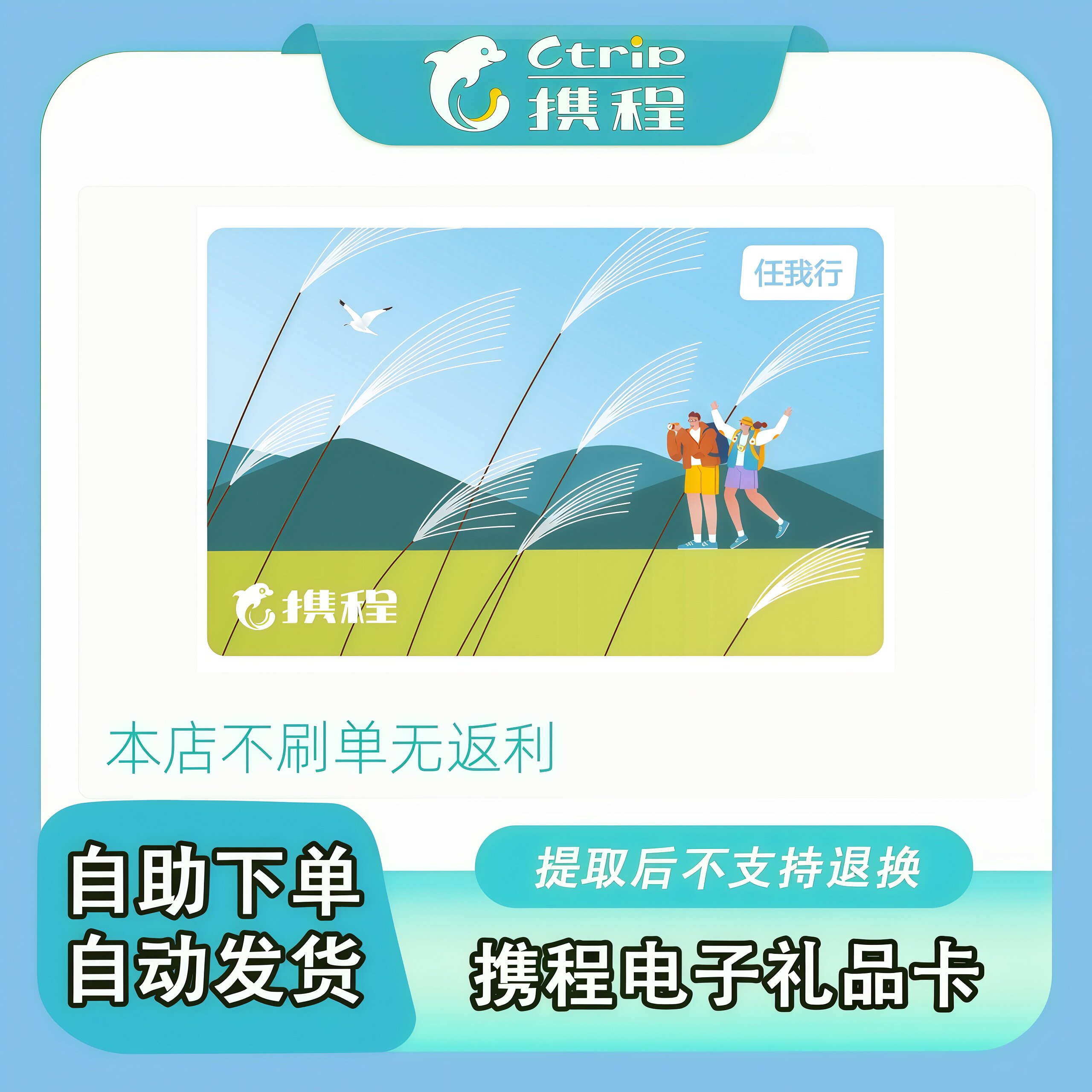 「谨防诈骗」携程任我行电子礼品卡 卡密10-100元面值 自动发货图片