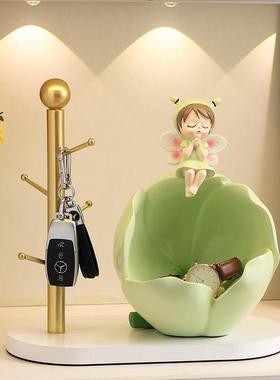 入户玄关钥匙收纳花仙子精灵轻奢摆件家居乔迁送朋友礼物饰品