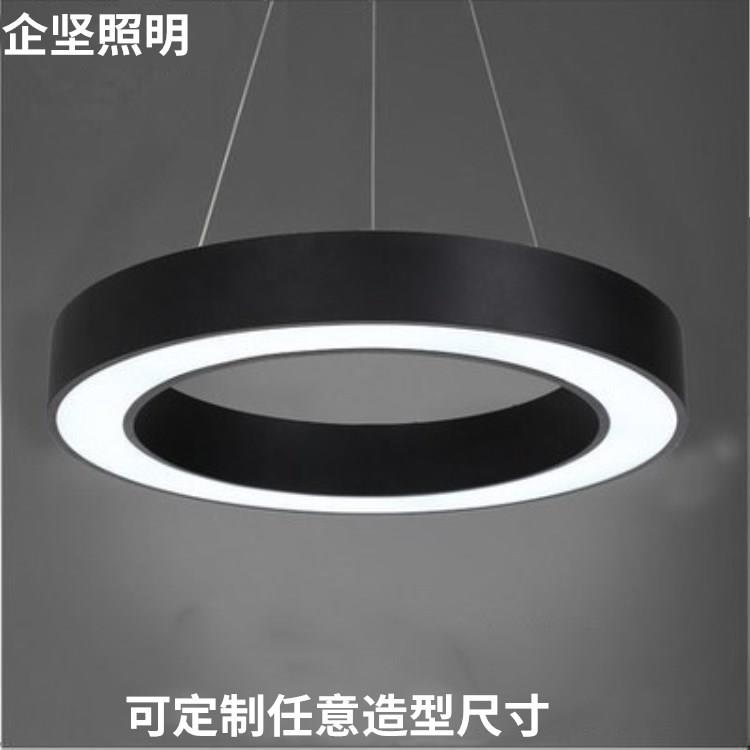厂家办公室圆形吊灯 环形吊灯 网咖吸顶吊灯黑色圆环吊灯