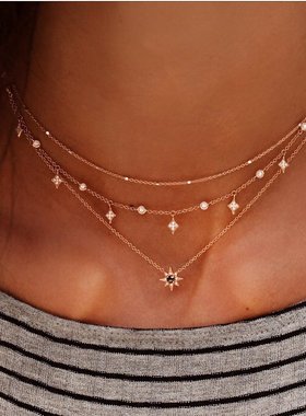 New Fashion Multi-layer Star Pendant Necklace Pendant Multil