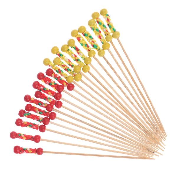 100pcs Decorative Fruit Fork Cocktail Stick Bamboo Stick