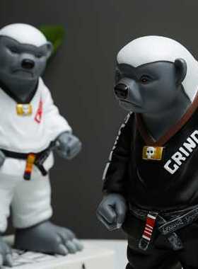 个性跆拳道平头哥摆件现代简约入户玄关门装饰品轻奢创意摆设