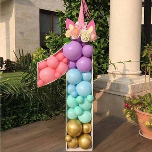 28.7 Giant Big Number Balloon Filling Box Stand DIY Baby B
