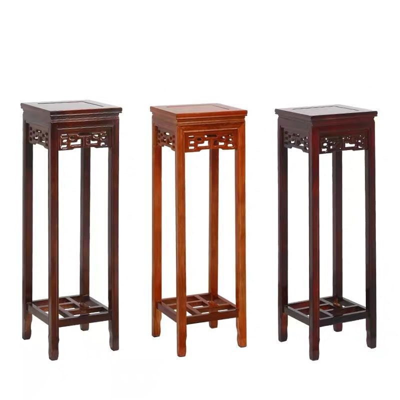 特价包邮实木花架仿古怀旧进口桃木置物架整装客厅吊兰落地花篮架