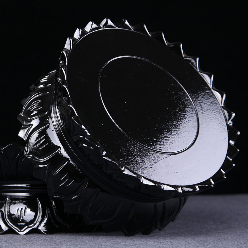 红木雕刻工艺品摆饰底座实木圆形观音佛像关公财神莲花座奇石底座