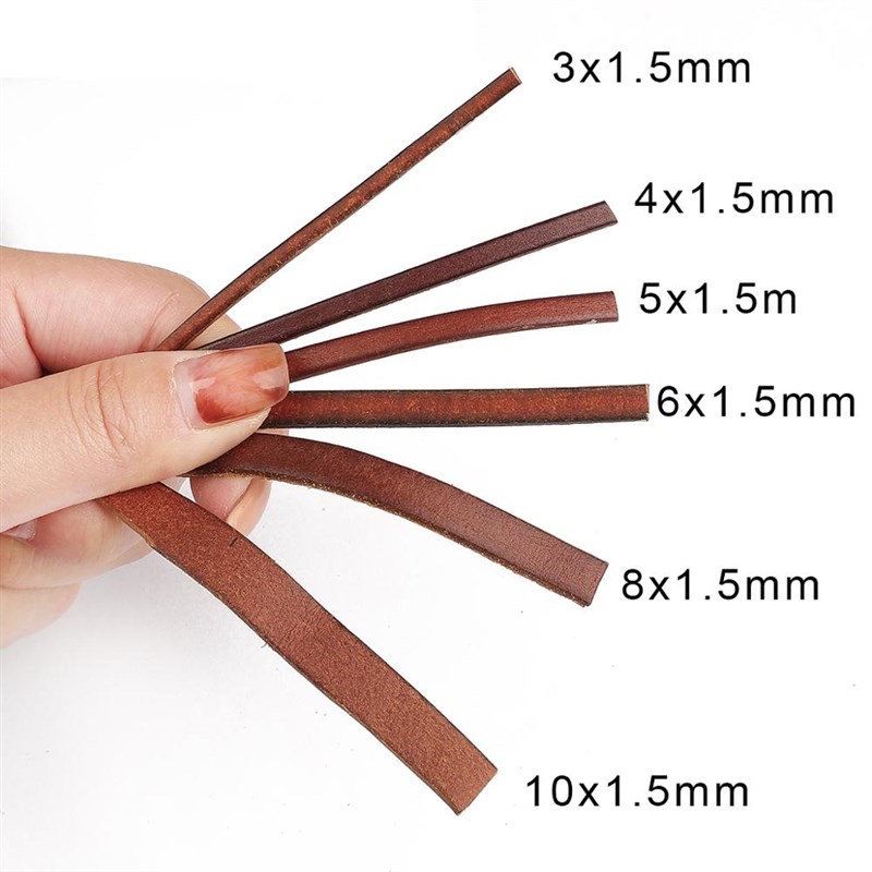 2 Meters Retro High Quality  Genuine Leather Cord 1.5-10mm R