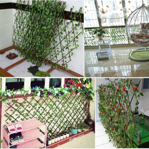 极速40cm/70cm Green Leaves Simulation Fence Outdoor Retracta