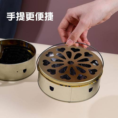 新款手提蚊香盒家用蚊香托盘防飞灰蚊香盒中式带盖子创意镂空蚊香