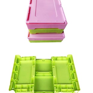 新品新品新折叠箩筐鸡蛋盒折t叠塑料箱周转箱带盖子子鸡蛋筐塑胶