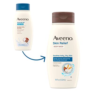 极速Aveeno Skin Relief Body Wash with Coconut Scent & Soothi