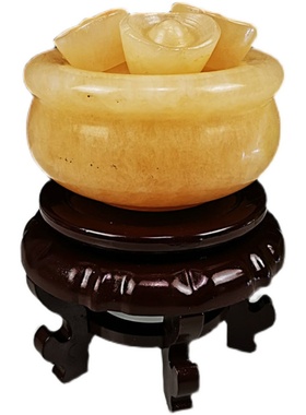 黄龙玉石聚宝盆金元宝风水招财客厅家居玄关办公室内现代礼品摆件