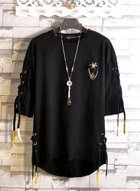 Idopy Korean Fashion Mens Sreet Style Lace Punk Gothic Pull