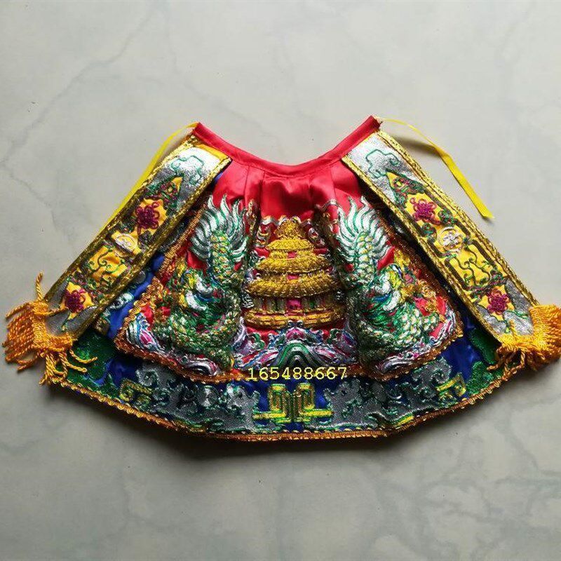 极速l古体神衣佛像披风绸c缎神鳞明衣龙衣台湾神衣 黄色衣龙绿色2