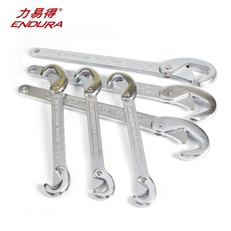 。多功能扳手2件套E1519双开关口棘轮两用敲击单头钩形油