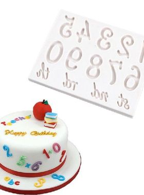 1Pc Alphanumeric Silicone Mold 3D Fondant Mold Cakes