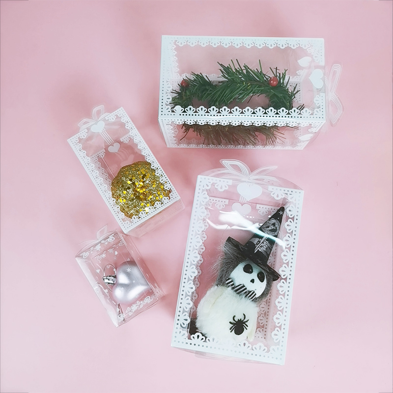 5pcs Transparent Gift Box PVC Plastic Clear Packaging Boxes