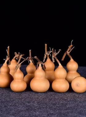 包浆天然老葫芦精品手捻小葫芦把玩做旧紫皮文玩摆件手把件草里金