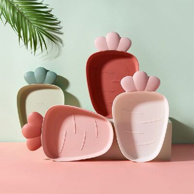 极速Lovely Carrot shape Turnip Plastic Fruit Plate Candy Pla