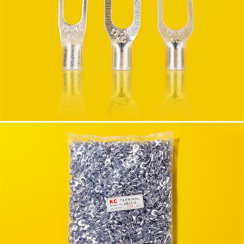 厂家。SNB叉型裸端头SNB5.5包端子-6一 U型紫铜叉形冷压接线  100