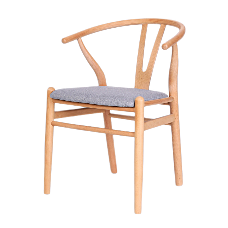 北欧实木餐椅茶桌主人椅民宿日式原木现代简约中式靠背Y椅白蜡木