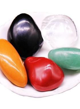 天然五色石五行石金木水火土五色一套大颗粒聚宝盆客厅办公室装饰